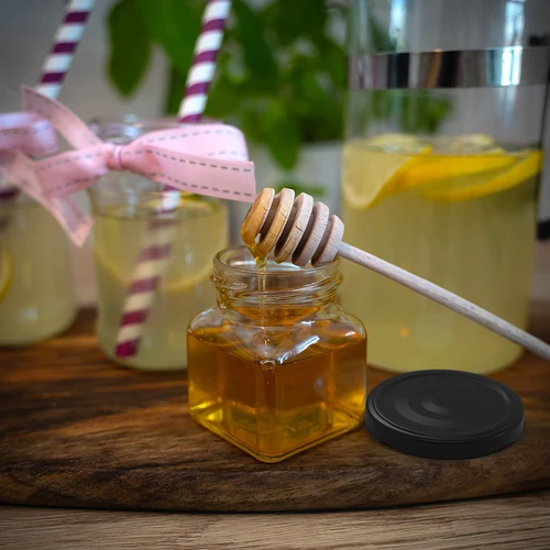 Pot twist off 120ml - Vier hoeken fi 53 met zwart deksel, 6 stuks - 9 ['potten voor conserven', ' potten 120ml', ' potten met twist-off deksels', ' potten met klikdeksels', ' set van potten', ' potten voor conserven', ' potten met gekleurde deksels', ' gekleurde deksels', ' potten voor jam', ' potten voor kruiden', ' pot', ' pot met deksel']