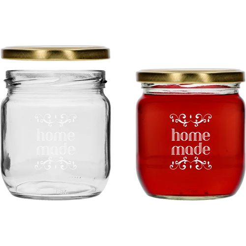 Pot Twist-off 425ml met opdruk 'Home Made' en deksel, 3 stuks - 4 ['potten met opdruk', ' decoratieve potten', ' potten met deksels', ' potten voor conserven', ' elegante potten', ' potten voor jam', ' pot met opdruk', ' pot met afbeelding', ' potten voor conserven', ' potten voor voorraadkast']