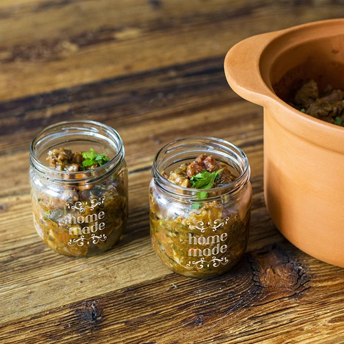 Pot Twist-off 425ml met opdruk 'Home Made' en deksel, 3 stuks - 7 ['potten met opdruk', ' decoratieve potten', ' potten met deksels', ' potten voor conserven', ' elegante potten', ' potten voor jam', ' pot met opdruk', ' pot met afbeelding', ' potten voor conserven', ' potten voor voorraadkast']