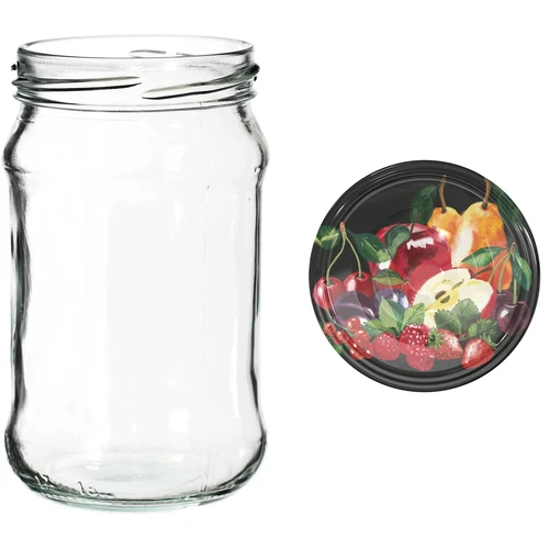 Potten 300 ml met gekleurd deksel fi 66 - 6 stuks - 7 ['potten voor conserven', ' potten 300 ml', ' set potten', ' potten voor conserven', ' potten met gekleurde deksels', ' gekleurde deksels', ' voor compotes', ' voor jam']