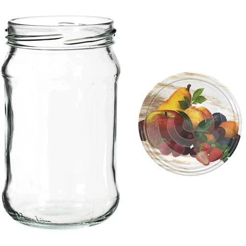 Potten 300 ml met gekleurd deksel fi 66 - 6 stuks - 4 ['potten voor conserven', ' potten 300 ml', ' set potten', ' potten voor conserven', ' potten met gekleurde deksels', ' gekleurde deksels', ' voor compotes', ' voor jam']