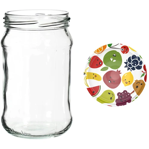 Potten 300 ml met gekleurd deksel fi 66 - 6 stuks - 13 ['potten voor conserven', ' potten 300 ml', ' set potten', ' potten voor conserven', ' potten met gekleurde deksels', ' gekleurde deksels', ' voor compotes', ' voor jam']