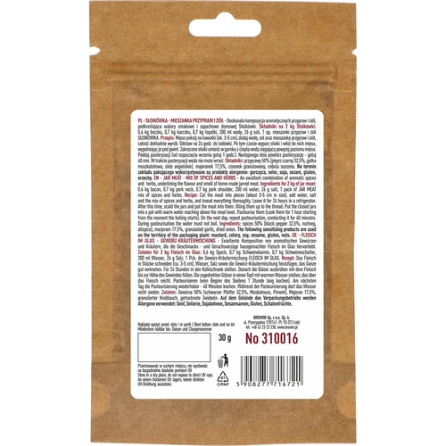 Potvlees - kruiden- en specerijenmix, 30 g - 2 ['spam', ' potvlees', ' potworst', ' smeerbaar vlees', ' vleesconserven', ' kruiden voor potvlees']
