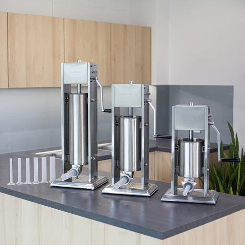 Premium verticale worstenvuller, 7 L - 18 ['worstenvuller', ' verticale worstenvuller', ' beste worstenvuller', ' worstmachine', ' worstmaker', ' worstmaker', ' worstmaakset', ' worstvuller', ' slagersvuller', ' verticale vuller', ' trechters voor vullers', ' innovatieve slagersvuller', ' vuller van 7 L', ' zelfgemaakte worsten', ' zelfgemaakte vuller']