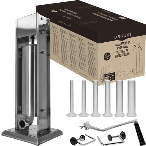Premium verticale worstenvuller, 7 L - 2 ['worstenvuller', ' verticale worstenvuller', ' beste worstenvuller', ' worstmachine', ' worstmaker', ' worstmaker', ' worstmaakset', ' worstvuller', ' slagersvuller', ' verticale vuller', ' trechters voor vullers', ' innovatieve slagersvuller', ' vuller van 7 L', ' zelfgemaakte worsten', ' zelfgemaakte vuller']