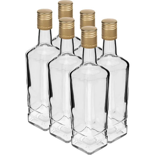 Princiepsfles 500 ml met dop, 6 stuks  - 1 ['decoratieve fles', ' fles voor wodka', ' fles voor alcohol', ' fles voor likeur', ' decoratieve flessen']