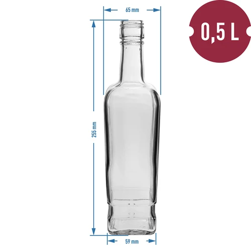 Princiepsfles 500 ml met dop, 6 stuks - 6 ['decoratieve fles', ' fles voor wodka', ' fles voor alcohol', ' fles voor likeur', ' decoratieve flessen']