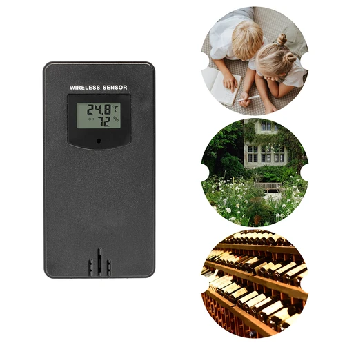 RCC weerstation, DCF – elektronisch, verlicht, draadloos, sensor, zwart - 20 ['draadloos weerstation', ' weerstation', ' draadloze sensor', ' drukmeting', ' vochtigheidsmeting', ' weerstation', ' multifunctioneel weerstation', ' elektronisch weerstation', ' multifunctionele weersomstandighedenmeter', ' praktisch cadeau']