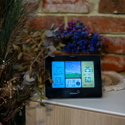 RCC Weerstation – elektronisch, verlicht, draadloos, sensor, zwart - 12 ['draadloos weerstation', ' meting van buitentemperatuur en binnentemperatuur', ' vochtigheidsmeting', ' weerstation met kleurendisplay', ' nauwkeurig weerstation', ' cadeau', ' black weekend', ' weerstation']
