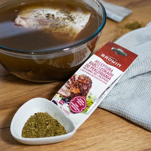 Recept van Oma Leokadia Voor Pekelen, 35 g - 7 ['kruiden- en specerijenmix', ' kruiden en specerijen', ' kruiden voor vlees', ' kruiden voor vlees', ' voor varkensvlees', ' voor rundvlees', ' voor kalfsvlees', ' voor gevogelte', ' voor pekelen']