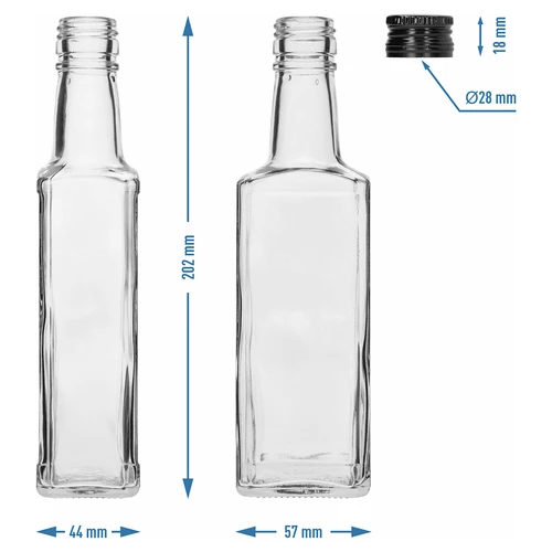 Receptura-fles 250 ml, met zwarte schroefdop, 1 stuk. - 6