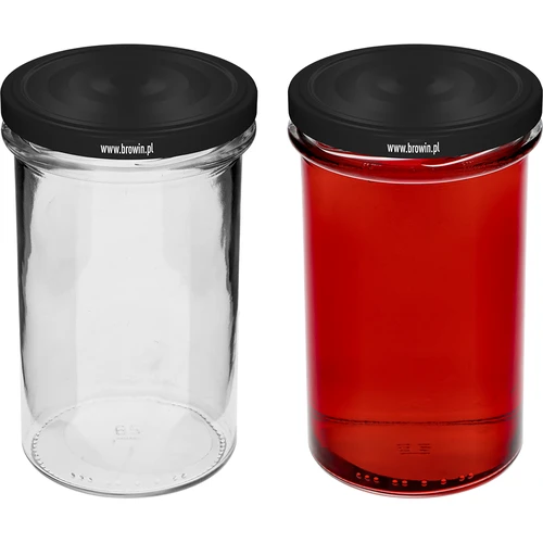 Rechte pot 545ml (fi 82) - met zwarte deksel, 6 stuks - 5 ['set potten', ' potten voor fermenteren', ' potten voor jam', ' potten met deksels', ' potten fi 82', ' potten met 6 clips deksels', ' potten met zwarte deksels', ' voor conserven', ' voor wecken', ' voor vlees', ' pottenverzameling', ' rechte pot']