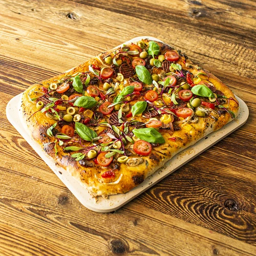 Rechthoekige pizzasteen, gemaakt van cordieriet, - 38 x 30,5 cm - 12 ['baksteen voor het bakken van pizza', ' baksteen voor het bakken van brood', ' rechthoekige pizzasteen', ' grote pizzasteen', ' pizza']