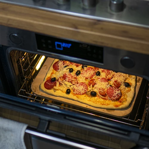 Rechthoekige pizzasteen, gemaakt van cordieriet, - 38 x 30,5 cm - 8 ['baksteen voor het bakken van pizza', ' baksteen voor het bakken van brood', ' rechthoekige pizzasteen', ' grote pizzasteen', ' pizza']