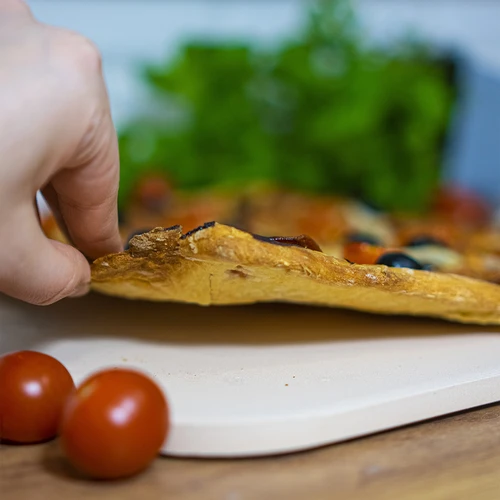 Rechthoekige pizzasteen, gemaakt van cordieriet, - 38 x 30,5 cm - 14 ['baksteen voor het bakken van pizza', ' baksteen voor het bakken van brood', ' rechthoekige pizzasteen', ' grote pizzasteen', ' pizza']