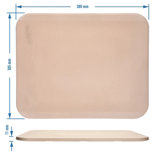 Rechthoekige pizzasteen, gemaakt van cordieriet, - 38 x 30,5 cm - 5 ['baksteen voor het bakken van pizza', ' baksteen voor het bakken van brood', ' rechthoekige pizzasteen', ' grote pizzasteen', ' pizza']