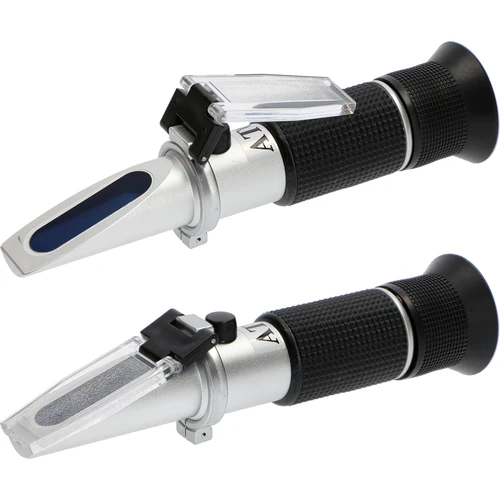Refractometer - 5 ['voor het meten van suikergehalte', ' voor het meten van potentieel alcoholgehalte', ' voor wijn', ' voor bierwort', ' refractometer', ' wijn- en bierproductie', ' meetapparatuur voor wijn en bier', ' eenvoudige meting van suikerconcentratie', ' suiker in most', ' suiker in wort', ' potentieel alcoholgehalte', ' thuis wijn- en bierproductie']