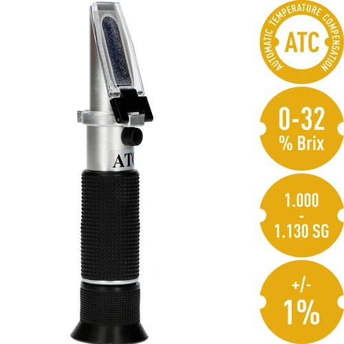 Refractometer voor bier - 7 ['voor het meten van het suikergehalte in bierwort', ' het meten van de suikerconcentratie in bierwort', ' suikerconcentratie meten', ' het meten van de soortelijke massa van bierwort', ' voor bier', ' voor bierwort', ' refractometer', ' bier maken', ' meetapparatuur voor bier', ' eenvoudige meting van suikerconcentratie', ' suiker in bierwort', ' soortelijke massa', ' hoe SG van wort te meten', ' soortelijke massa van bier', ' thuis bier maken']