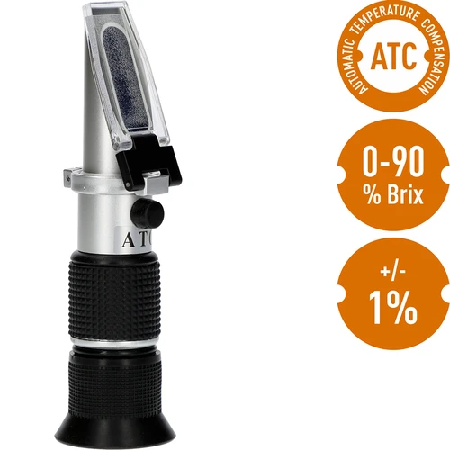 Refractometer voor honing - 7 ['voor het meten van het suikergehalte in honingwort', ' suiker meten in honingwort', ' voor mede', ' voor honingwort', ' refractometer', ' medeproductie', ' meetapparatuur voor honing', ' eenvoudige meting van suikerconcentratie', ' suiker in honingwort', ' zelfgemaakte wijn en medeproductie']