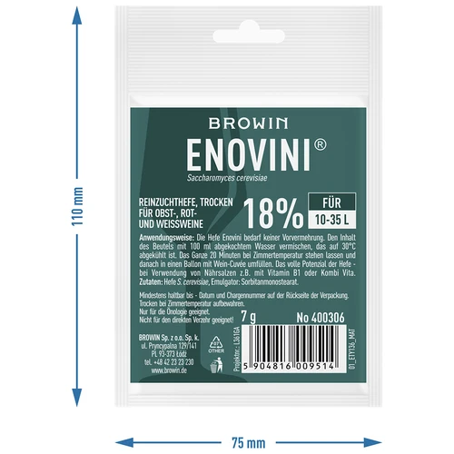 Reinzuchthefe, Trocken Enovini 7g - 3 ['enovini gist', ' actieve gedroogde wijngist', ' wijngist', ' gist voor wijn', ' gedroogde wijngist', ' gedroogde gist', ' gedroogde gist voor wijn', ' gist voor witte wijn', ' gist voor rode wijn']