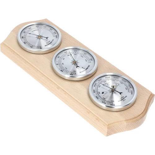 Retro weerstation - natuurlijk hout met zilveren wijzerplaten - 2 ['retro weerstation', ' temperatuurmeting', ' drukmeting', ' vochtigheidsmeting', ' comfort in huis', ' stijlvol weerstation', ' drie in één – multifunctioneel weerstation', ' elegant weerstation', ' welk weerstation te kiezen', ' traditioneel weerstation', ' weerstation in houten behuizing', ' weerstation natuurlijk hout', ' thermometer als cadeau', ' bloeddrukmeter', ' luchtvochtigheidsmeter', ' hygrometer', ' nauwkeurige thermometer', ' hygrometer met thermometer', ' weerstation voor aan de muur', ' hoe de temperatuur in kamers meten', ' retro thermometer', ' houten weerstation', ' weerstation met zilveren wijzerplaten']