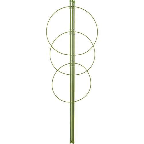 Ringsteun voor planten 3 ringen 0,7m  - 1 ['plantensteun', ' ringsteun voor struiken', ' tuinsteun', ' rozensteun', ' tuinpergola', ' plantklem', ' plantsteun', ' bloemensteun', ' potplantsteun', ' hortensiasteun', ' bosbessensteun', ' klimplantsteun', ' groene steun', ' donkergroene plantensteun', ' stalen plantensteun met ringen']