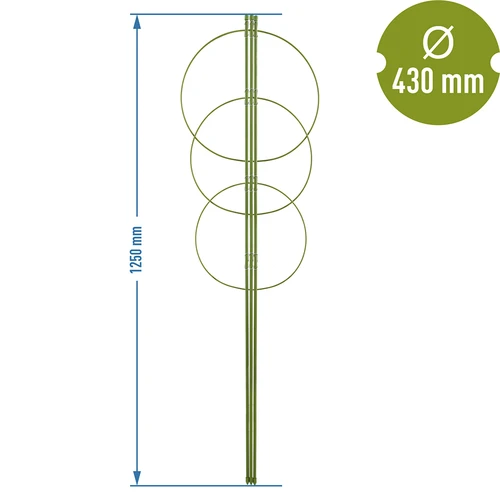 Ringsteun voor planten 3 ringen 1,2m - 2 ['plantensteun', ' ringsteun voor struiken', ' tuinsteun', ' rozensteun', ' tuinpergola', ' plantklem', ' plantsteun', ' bloemensteun', ' potplantsteun', ' hortensiasteun', ' bosbessensteun', ' klimplantsteun', ' groene steun', ' donkergroene plantensteun', ' stalen plantensteun met ringen']