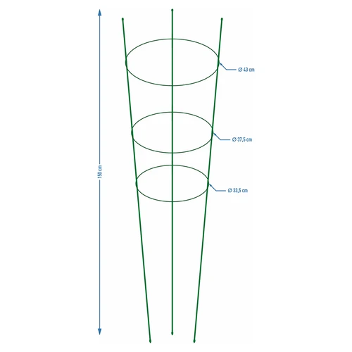 Ringsteun voor planten 3 ringen 1,5m - 2
