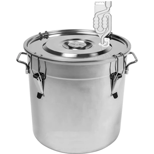 Roestvrijstalen container 30 l met deksel  - 1 ['container met deksel', ' wijnmaken', ' bierbrouwen', ' fermentatiecontainer', ' voor fermentatie']