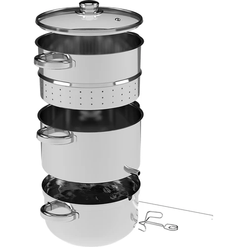 Roestvrijstalen stoomextractor met stoomkoker 5 L - 3 ['stoomextractor', ' stoomkoker', ' roestvrijstalen stoomextractor', ' inductie stoomextractor', ' gasfornuis', ' 5 L', ' voor sappen', ' huisgemaakte sap']