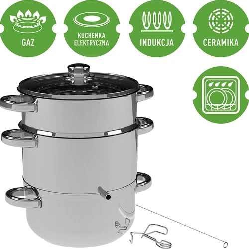Roestvrijstalen stoomextractor met stoomkoker 5 L - 4 ['stoomextractor', ' stoomkoker', ' roestvrijstalen stoomextractor', ' inductie stoomextractor', ' gasfornuis', ' 5 L', ' voor sappen', ' huisgemaakte sap']