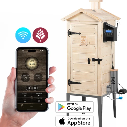 Rokerij met Wi-Fi, 200 L - dragON WOOD 100IQ met elektrische verwarmingsmodule en controller  - 1 ['roken', ' eenvoudige rokerijen', ' elektrische rokerij', ' rokerij met wifi', ' voordelen van roken met wifi en app', ' rookapp', ' houten rokerij', ' tuinrokerij', ' beste rokerij', ' rokerij met controller', ' hoe te roken met app', ' welke rokerij te kopen', ' zelfgemaakte vleeswaren', ' rokerij van 200 L', ' hoge rokerij', ' ruime rokerij', ' roken met rookgenerator', ' rookgenerator voor roken', ' rookchips voor roken', ' nieuwigheden voor roken', ' professioneel roken', ' eenvoudig roken', ' hoe een elektrische rokerij te gebruiken', ' browin control', ' rokerij met elektrisch module']