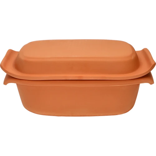 Romeinse pot 2,5L - 2 ['Romeinse pot', ' vetvrij braden', ' stomen', ' voor vlees', ' voor brood', ' voor vis', ' voor vegetariërs', ' eenpansgerechten', ' gerechten voor kinderen', ' dieetgerechten', ' voor brood bakken', ' kleipot', ' aardewerken pot', ' cadeau-idee', ' voor paté', ' voor paté', ' cakevorm']
