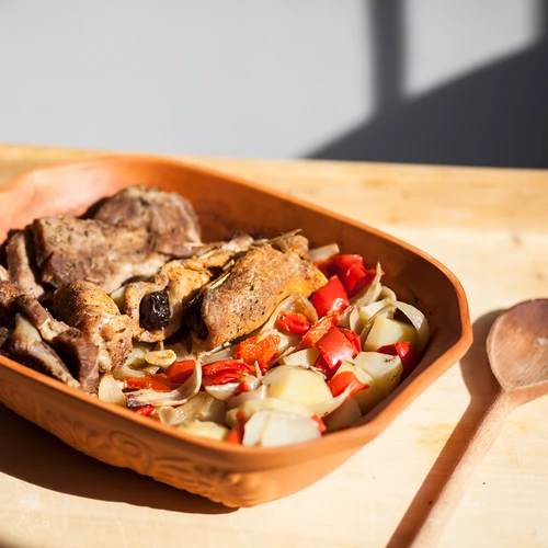 Romeinse pot 4 L - 11 ['cadeau', ' voor het braden van vlees', ' voor het bakken van brood', ' kleipot', ' bakken zonder aanbranden', ' koken zonder vet', ' gezond koken']