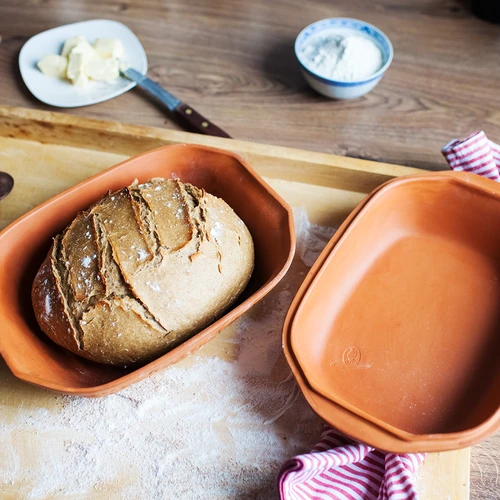 Romeinse pot 4 L - 9 ['cadeau', ' voor het braden van vlees', ' voor het bakken van brood', ' kleipot', ' bakken zonder aanbranden', ' koken zonder vet', ' gezond koken']
