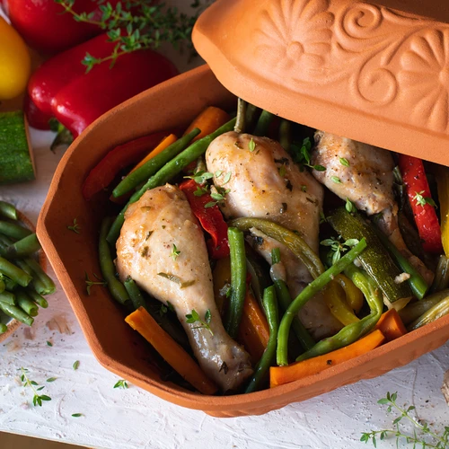 Romeinse pot 4 L - 12 ['cadeau', ' voor het braden van vlees', ' voor het bakken van brood', ' kleipot', ' bakken zonder aanbranden', ' koken zonder vet', ' gezond koken']