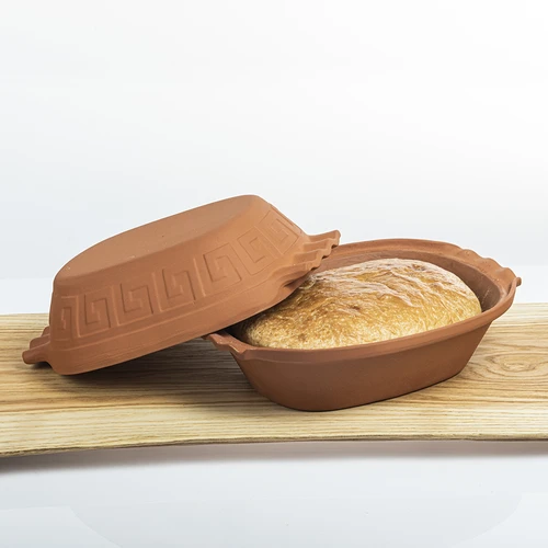 Romeinse pot 4L - 5 ['Romeinse pot', ' vetvrij braden', ' stomen', ' voor vlees', ' voor brood', ' voor vis', ' voor vegetariërs', ' eenpansgerechten', ' gerechten voor kinderen', ' dieetgerechten', ' voor brood bakken', ' kleipot', ' aardewerken pot', ' cadeau-idee']