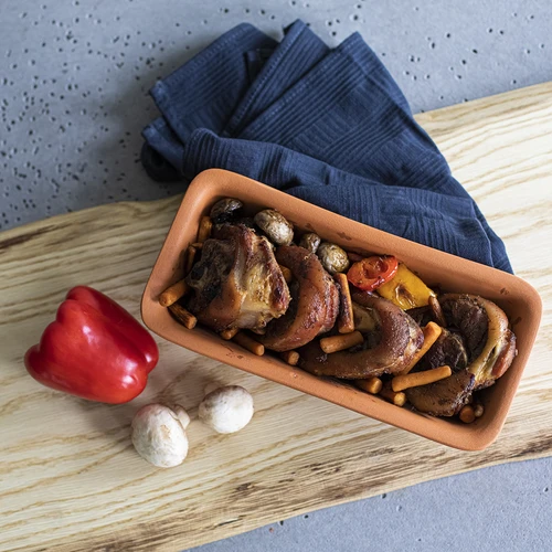 Romeinse vorm 2 L - 8 ['voor het bakken van vlees', ' voor het bakken van brood', ' kleipot', ' bakken zonder aanbranden', ' koken zonder vet', ' gezond koken', ' als cadeau', ' voor Moederdag', ' voor gebak']