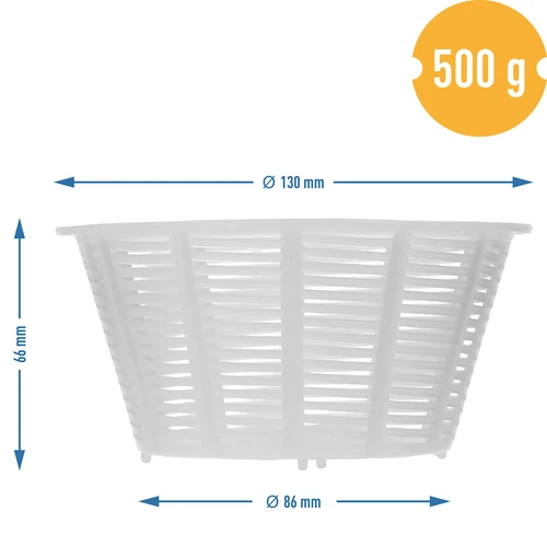 Ronde kaasmaakvorm Ø 13 x 7 cm voor 500 g - 4 ['kaasvorm', ' kaasmaken', ' ricotta', ' hoe kaas te maken', ' kaasmaakvorm', ' zelfgemaakte kaas', ' kaasmaakvorm', ' huisgemaakte kaas', ' stremselkaas', ' vorm voor kaaspers']