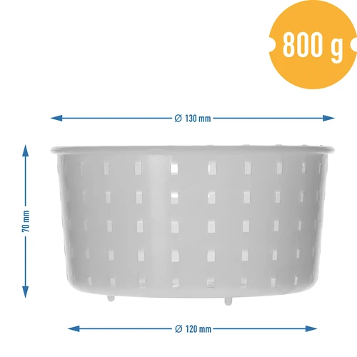 Ronde kaasvorm Ø 13 x 7 cm voor 800 g - 7 ['kaasvorm', ' cilindervorm', ' kaas', ' zelfgemaakte kaas', ' kaas vormen', ' huisgemaakte kaas', ' kaasvorm', ' kaasmal', ' kaasmaken', ' hoe maak je kaas', ' voor kaas', ' stremselkaas']