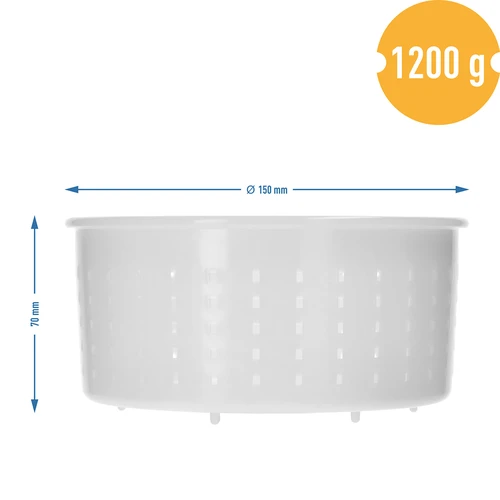 Ronde kaasvorm Ø15 x 7cm voor 1200 g - 7 ['kaasvorm', ' cilindervorm', ' kaas', ' zelfgemaakte kaas', ' kaas vormen', ' huisgemaakte kaas', ' kaasvorm', ' kaasmal', ' kaasmaken', ' hoe maak je kaas', ' voor kaas', ' stremselkaas']