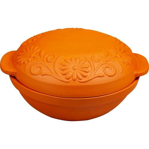 Ronde Romeinse pot 4 L  - 1 ['cadeau', ' voor het braden van vlees', ' voor het bakken van brood', ' kleipot', ' bakken zonder aanbranden', ' koken zonder vet', ' gezond koken']