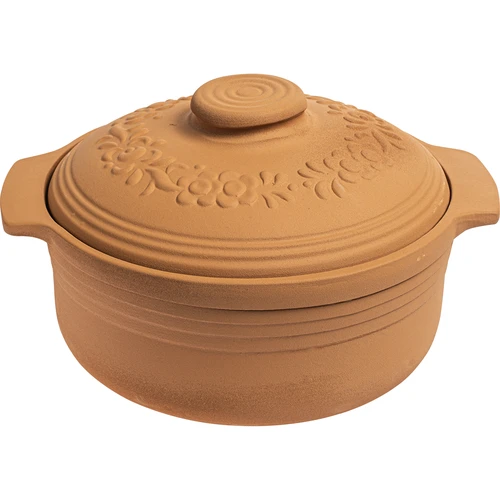 Ronde Romeinse pot 4L  - 1 ['Romeinse pot', ' vetvrij braden', ' stomen', ' voor vlees', ' voor brood', ' voor vis', ' voor vegetariërs', ' eenpansgerechten', ' gerechten voor kinderen', ' dieetgerechten', ' voor het bakken van brood', ' kleipot', ' aardewerken pot', ' cadeau-idee', ' voor paté', ' voor ovenschotel', ' Romeinse pot met deksel']