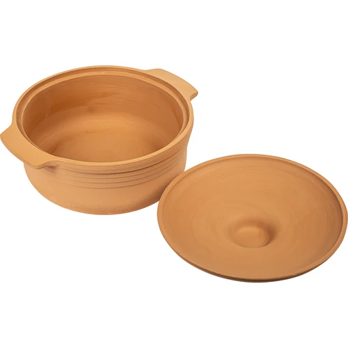 Ronde Romeinse pot 4L - 3 ['Romeinse pot', ' vetvrij braden', ' stomen', ' voor vlees', ' voor brood', ' voor vis', ' voor vegetariërs', ' eenpansgerechten', ' gerechten voor kinderen', ' dieetgerechten', ' voor het bakken van brood', ' kleipot', ' aardewerken pot', ' cadeau-idee', ' voor paté', ' voor ovenschotel', ' Romeinse pot met deksel']