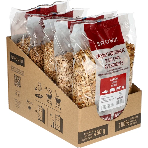 Rook- en grillspaanders, kers, 450 g, kl. 8 - 3 ['rokerijspaanders', ' rookspaanders', ' grillspaanders', ' spaanders voor grillen', ' rook', ' kersenspaanders', ' kersenspaanders', ' spaanders voor vlees roken', ' universele spaanders', ' spaanders voor rokerij', ' spaanders voor vis', ' spaanders voor gevogelte', ' spaanders voor rundvlees', ' spaanders voor varkensvlees']