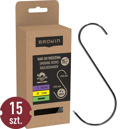 Rookhaken - S, geslepen 3mm x 150mm 15 stuks  - 1 ['rookhaak', ' rookhaak voor vlees', ' rookhaak voor vleeswaren', ' haak voor vleeswaren', ' rookhaken', ' roestvrijstalen haken', ' S-vormige rookhaken', ' set haken', ' haken voor rokerij', ' haken voor het drogen van vleeswaren', ' haken voor kazen', ' klassieke haken']