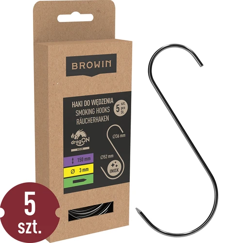 Rookhaken - S, geslepen 3mm x 150mm 5 stuks  - 1 ['rookhaak', ' rookhaak voor vlees', ' rookhaak voor vleeswaren', ' haak voor vleeswaren', ' rookhaken', ' roestvrijstalen haken', ' S rookhaken', ' set haken', ' haken voor rokerij', ' haken voor het drogen van vleeswaren', ' haken voor kazen', ' klassieke haken', ' haken met kegelvormige punt']