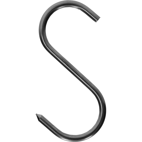 Rookhaken - S, geslepen, 5mm x 100mm  - 1 ['rookhaak', ' rookhaak voor vlees', ' rookhaak voor vleeswaren', ' haak voor vleeswaren', ' rookhaken', ' roestvrijstalen haken', ' S-vormige rookhaken', ' set haken', ' haken voor rokerij', ' haken voor het drogen van vleeswaren', ' haken voor kazen', ' klassieke haken']
