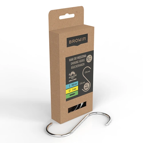 Rookhaken - S-vorm, geslepen punten, 3 mm x 100 mm, 5 stuks - 2