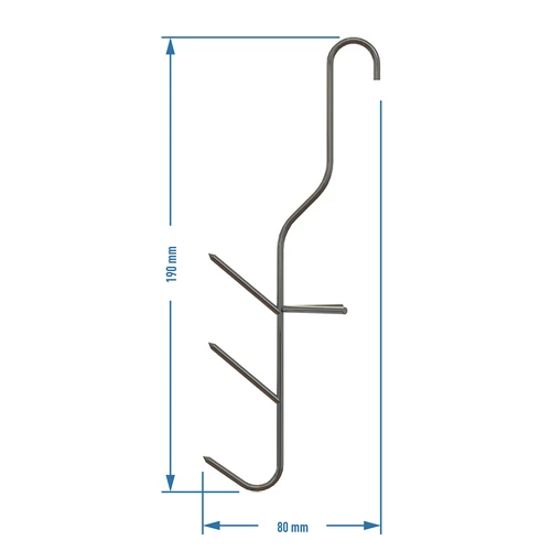Rookhaken voor vis - drievoudig, 5 stuks - 3 ['rookhaak', ' rookhaak voor rokerij', ' rookhaken', ' visrookhaak', ' rookhaken voor vis']